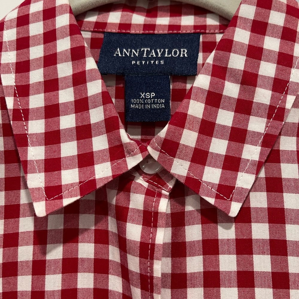 Red And White Checkered Button Down Blouse - image 2